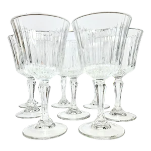 Fluted French Water Goblets- Set of Eight