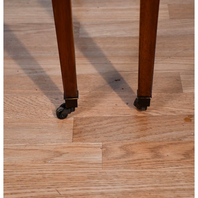 1930s Pair of Weiman Regency Mahogany & Leather Top Pembroke Side / End Tables For Sale - Image 14 of 18