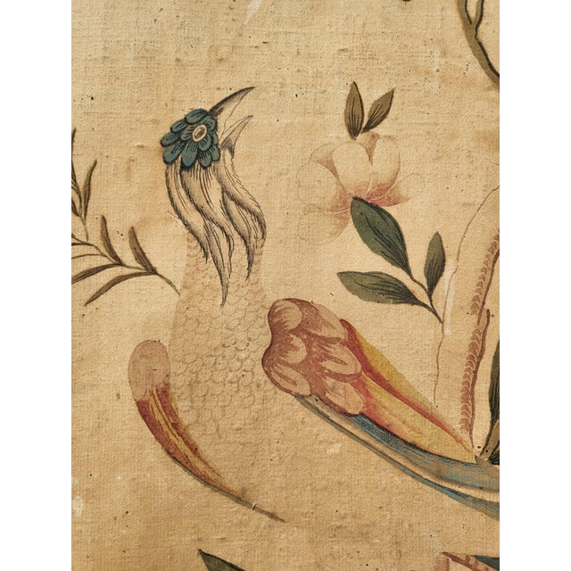 Bird Wallpaper Panel, Turin or China, 18th-19th Century For Sale - Image 8 of 14
