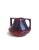 Mid-Century Modern Red Burgundy and Blue Ceramic Double Handle Vase For Sale - Image 3 of 9