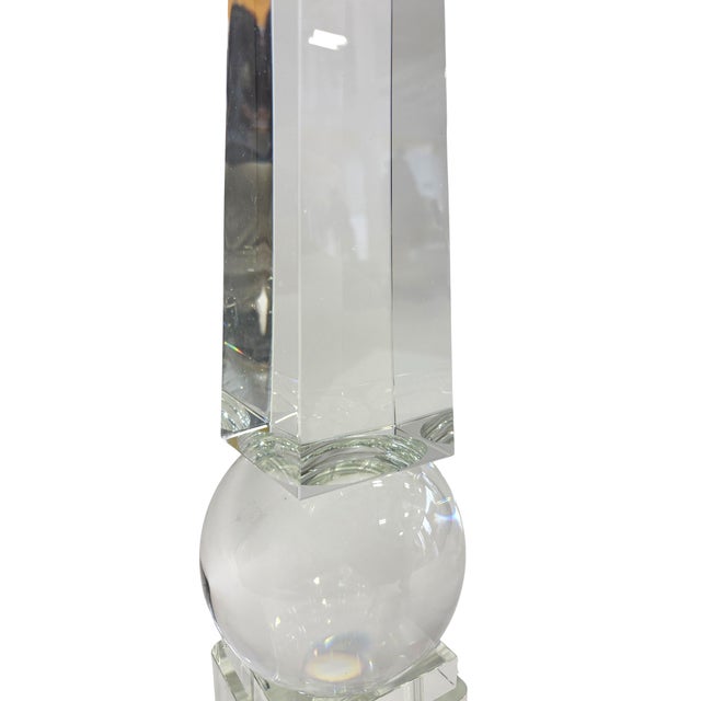 Hollywood Regency Global Views Crystal Obelisk For Sale - Image 3 of 5