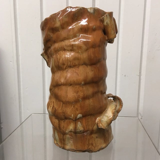Abstract Asian Style Organic Form Vase For Sale - Image 3 of 6
