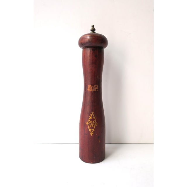 Italian Leather Pepper Mill For Sale - Image 4 of 8