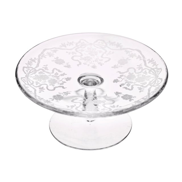 Fostoria Glass Company Early 20th Century Fostoria Etched Glass Serveware - 2 PCS For Sale - Image 4 of 7