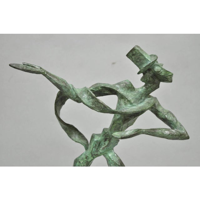 Mid-Century Modern Mid 20th Century Estelle Goodman Brutalist Mid Century Modern Bronze Dancing Man Sculpture For Sale - Image 3 of 15