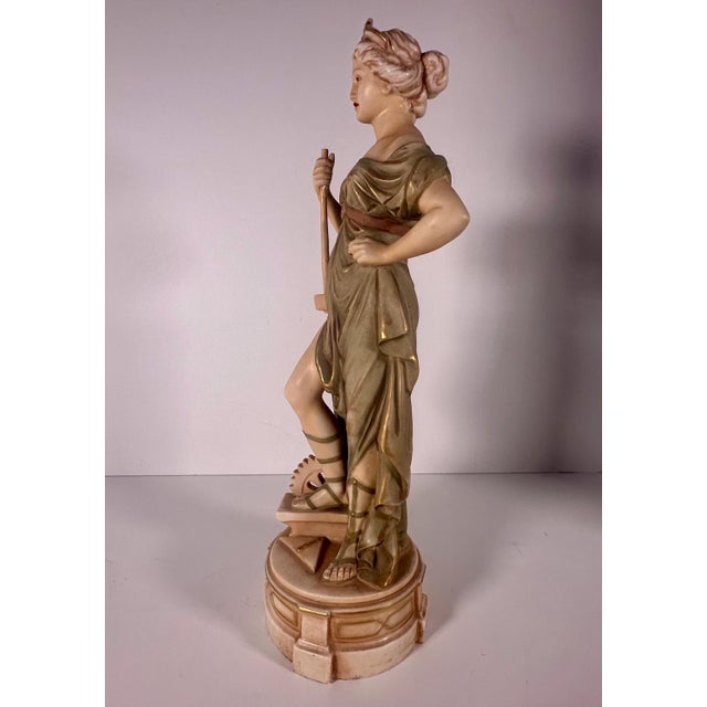 Early 20th Century Royal Dux Neoclassical Female Labor Goddess Figurine For Sale - Image 10 of 10