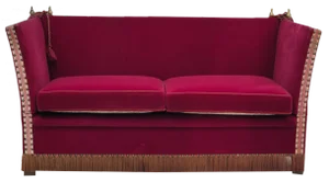 Danish Velour 2 Seater Drop Arm Sofa, 1960s
