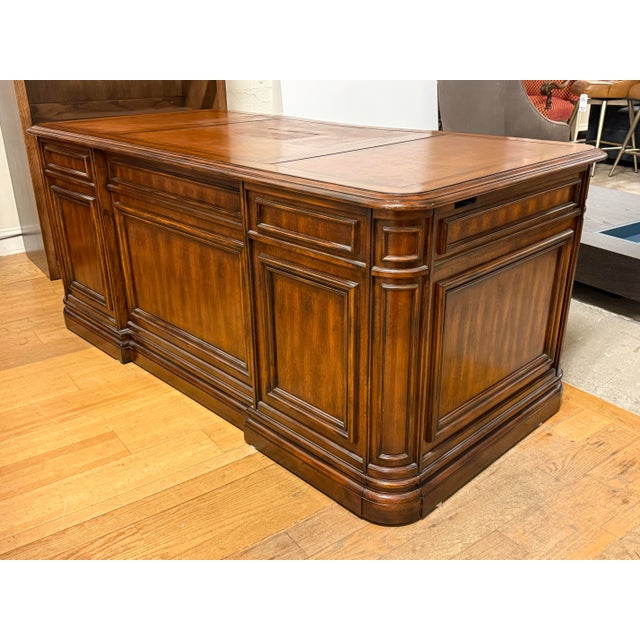 Wood Vintage Sligh Furniture Executive Desk For Sale - Image 7 of 12