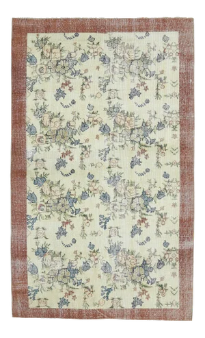 Vintage Turkish Oushak Handmade Wool Cotton Beige Area Rug