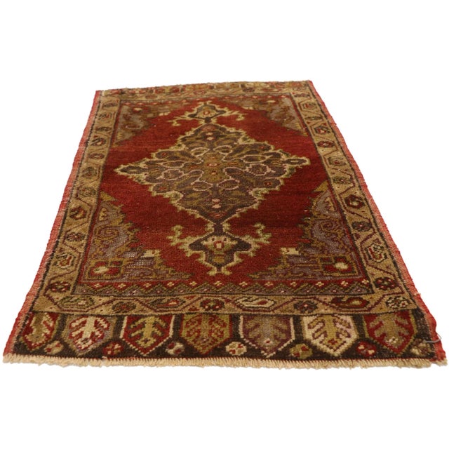 Vintage Turkish Yastik Rug - 01'09 X 03'01 For Sale - Image 4 of 8