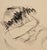 Fantastic mid-century abstract figure drawing with expressionistic strokes. Charcoal on ochre paper with acid free mat and...
