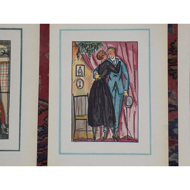 French Vintage Ltd. Ed. Pochoir Images by Guy Arnoux - "Les Femmes De Ce Temps" - Set of 3 For Sale - Image 3 of 8