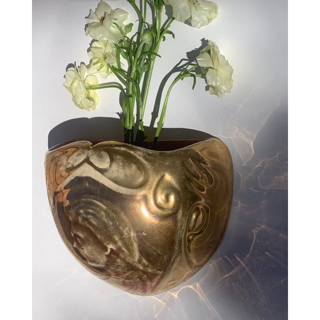 Art Nouveau Early 20th Century Art Nouveau Ceramic Wall Pocket For Sale - Image 3 of 6