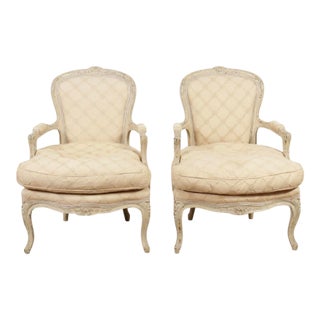 19th Century Pair Louis XVI Open Armchairs For Sale