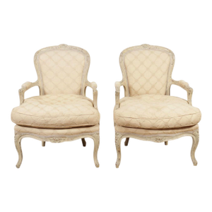 19th Century Pair Louis XVI Open Armchairs