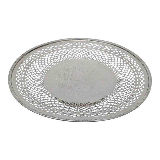 Metal 1920s Silver Plated Serving Dish Tray For Sale - Image 7 of 7