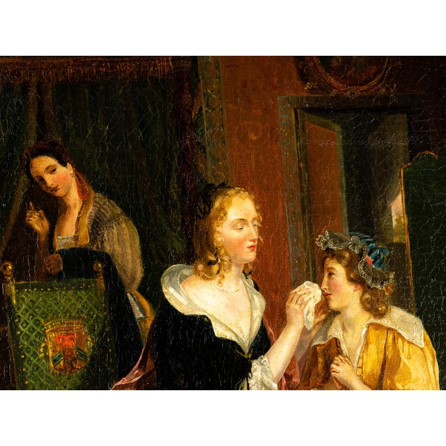 Jean-Augustin Franquelin, Mother and Daughter on Canvas, 1800s, Oil on Canvas, Framed For Sale - Image 5 of 8