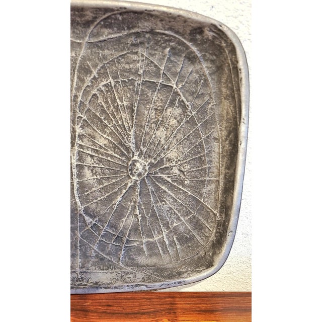 1960s Abstract Sand-Cast Aluminum Platter by Donald Drumm For Sale - Image 5 of 8
