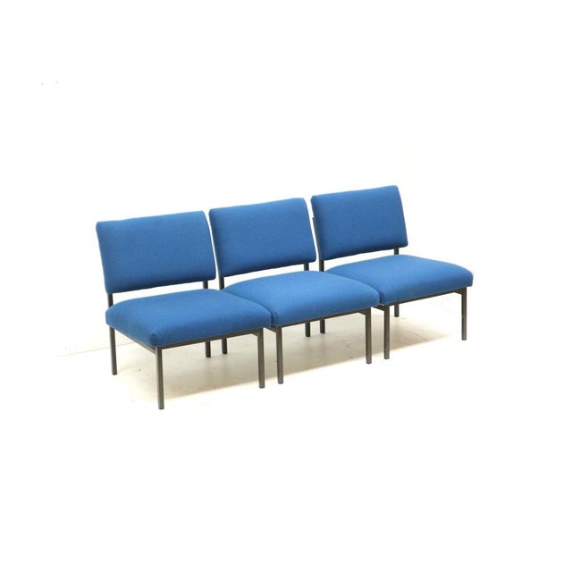 Vintage Blue Modular 3-Seater Sofa, 1970s, Set of 3 For Sale - Image 4 of 9