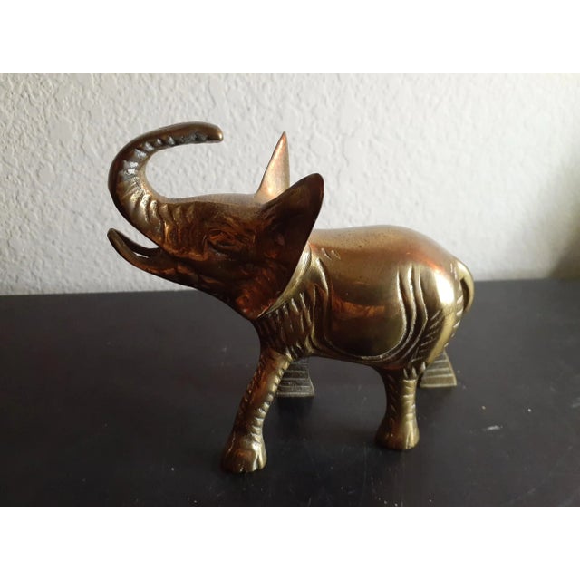 This is an EXQUISITE Solid Brass 5" Trunk Up Elephant Figurine. Procured during personal travels BOX 14