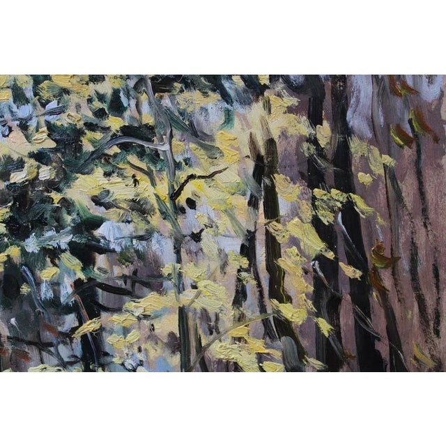 Edgars Vinters, Autumn Foliage, 1990, Oil on Cardboard For Sale - Image 4 of 5