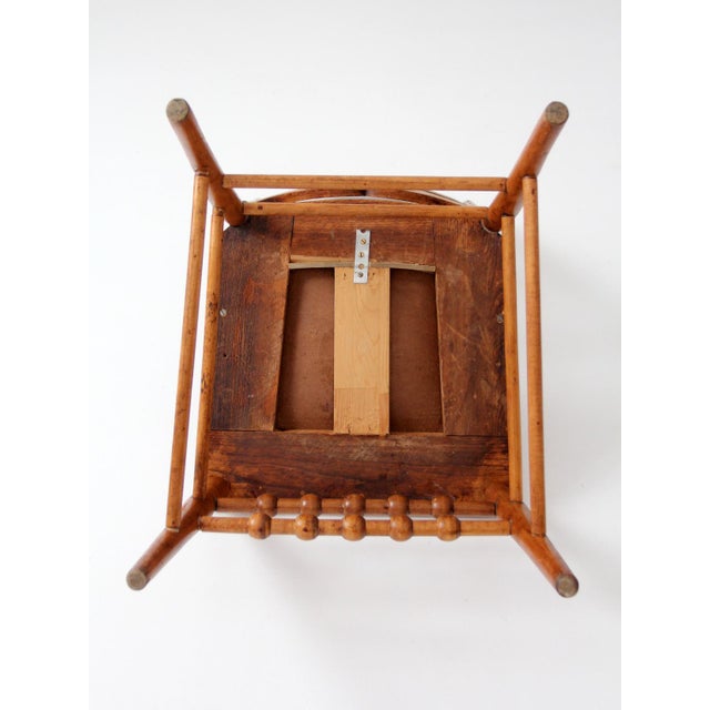 Antique Victorian Eastlake Chair With Embossed Leather Seat For Sale - Image 12 of 12