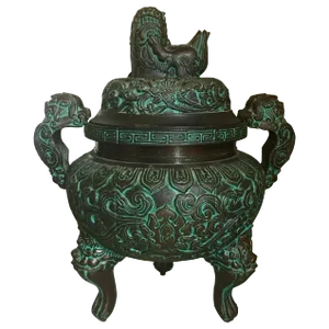 Midcentury James Mont Style Asian Style Greek Key Ice Bucket Urn