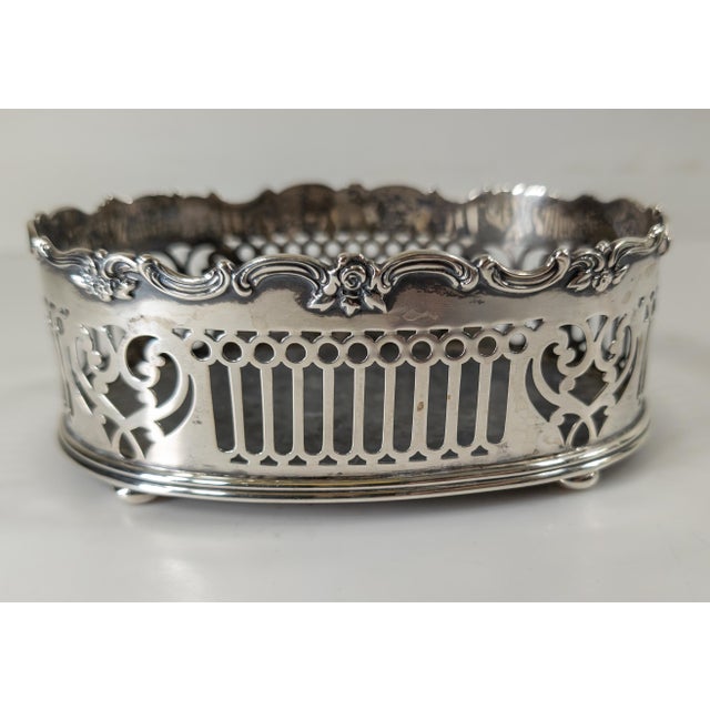 Shabby Chic 20th Century Gorham Sterling Silver Catchall Wine Coaster With Gallery For Sale - Image 3 of 11