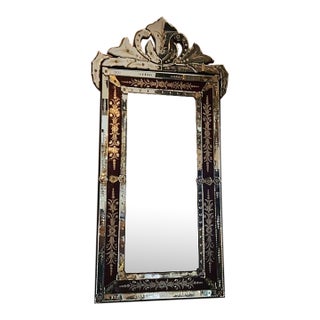 Early 20th Century Venetian Red Border Mirror For Sale