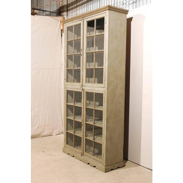 Mid-20th Century Painted Glass Door Cabinet For Sale - Image 4 of 11