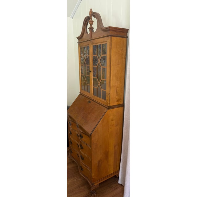 Beautiful vintage secretary desk with hutch bookcase, made by Monitor Furniture Company of Jamestown, NY — a well-regarded...