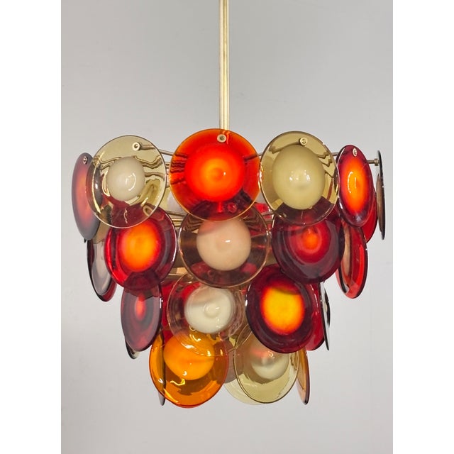 Mid-Century Modern Vintage Mid Century Italian Murano Glass Chandelier For Sale - Image 3 of 7