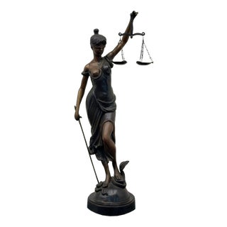 Bronze Statue of Lady Justice For Sale