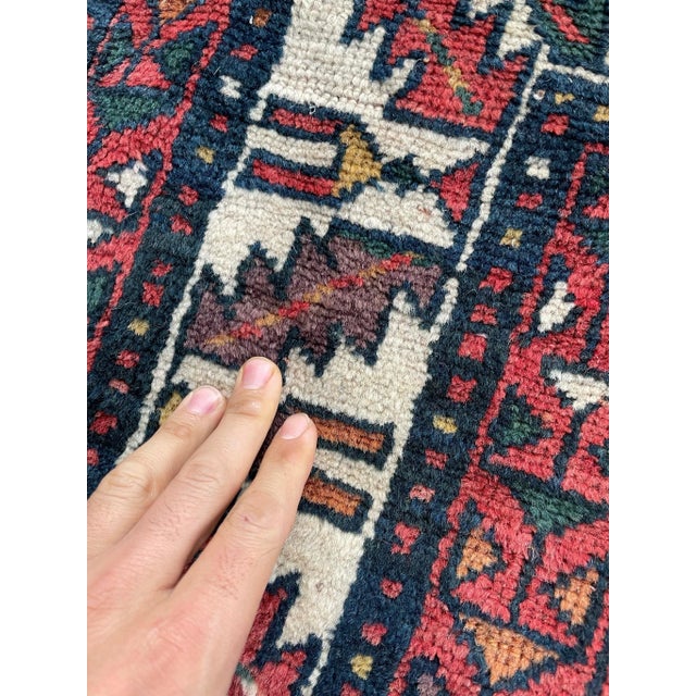 Red Antique Kazak Runner with “Stutter Design” 3.6 x 9.8 For Sale - Image 8 of 13