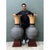 Vintage Monumental Sculptural Wood Urns - A Pair For Sale - Image 4 of 12