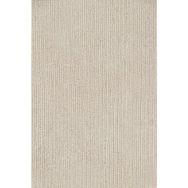 Rug & Kilim’s Extra-Long Runner Rug in Textured Monochrome White Tones & Striae For Sale In New York - Image 6 of 7