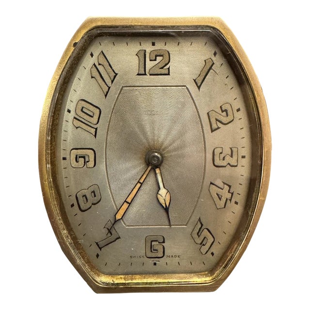 Swiss Art Deco Desk Clock by Goering For Sale