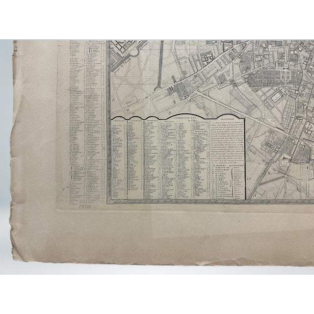Louvre Museum Chalcographie Restrike, Plan of Paris, Jean De Lagrive, 1744 For Sale - Image 4 of 8