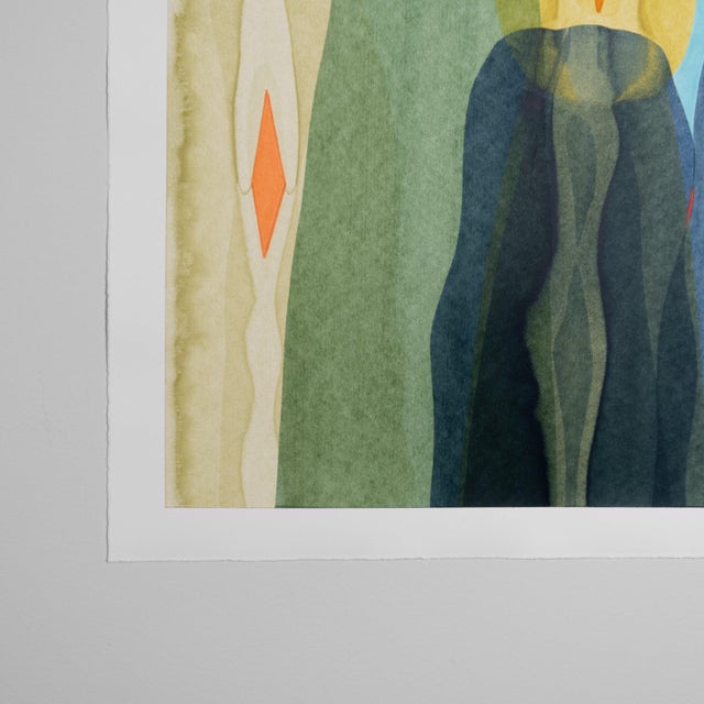 2020s Original Abstract Organic Color Field Composition Painting on Paper by Artist Casey R Klein For Sale - Image 5 of 6