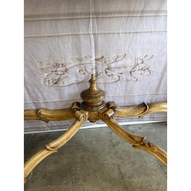 French Louis XV Style Carved Giltwood Console Table With White Marble Top For Sale - Image 11 of 15