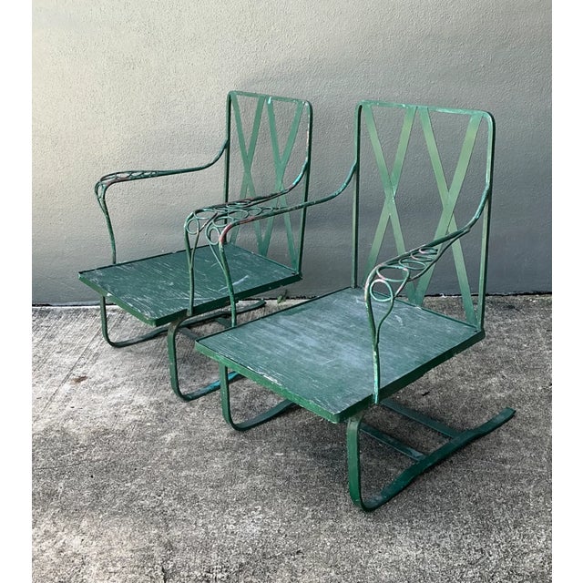 Vintage Sculptural Iron Springer Lounge Chairs - A Pair For Sale - Image 9 of 16