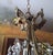 Metal 1940's Hollywood Regency Gilt & Verdigris Bronze, Crystal & Tole Floral Pendant/ Chandelier For Sale - Image 7 of 18