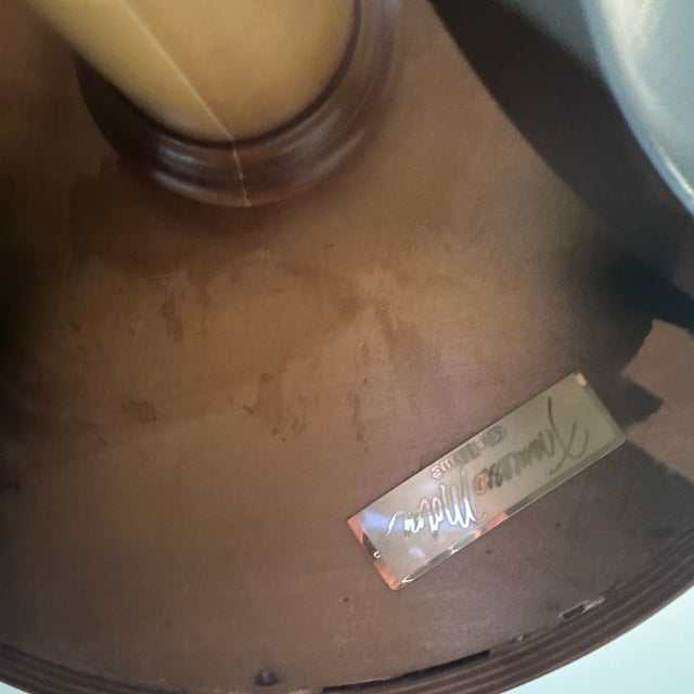 Francesco Molon Plant Stand Italian made statement piece in excellent condition. Blonde wood with black accents and brass...