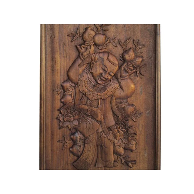 1970s Chinese Hand Carved Relief Panel of Child For Sale - Image 5 of 5