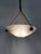 Art deco 3-light pendant light by muller frères lunéville, in pâte de verre, with geometric decoration. a very beautiful...