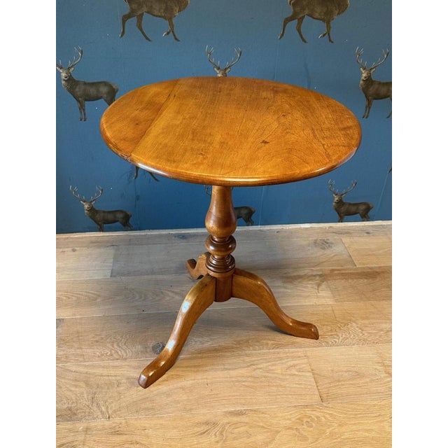 Brown Antique Tilt Top Table For Sale - Image 8 of 8