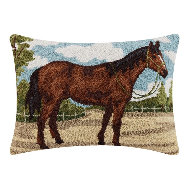 Horse Hook Pillow, 16" x 22" For Sale