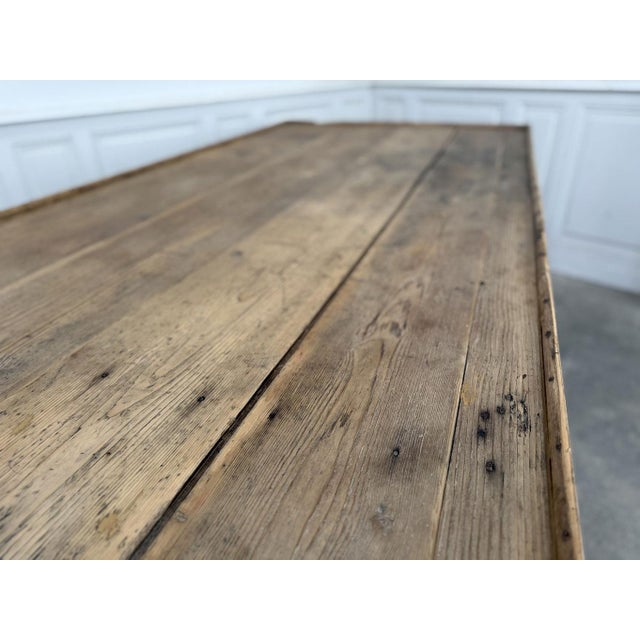 1920s Large Fir Dining or Work Table, 1920s For Sale - Image 5 of 10