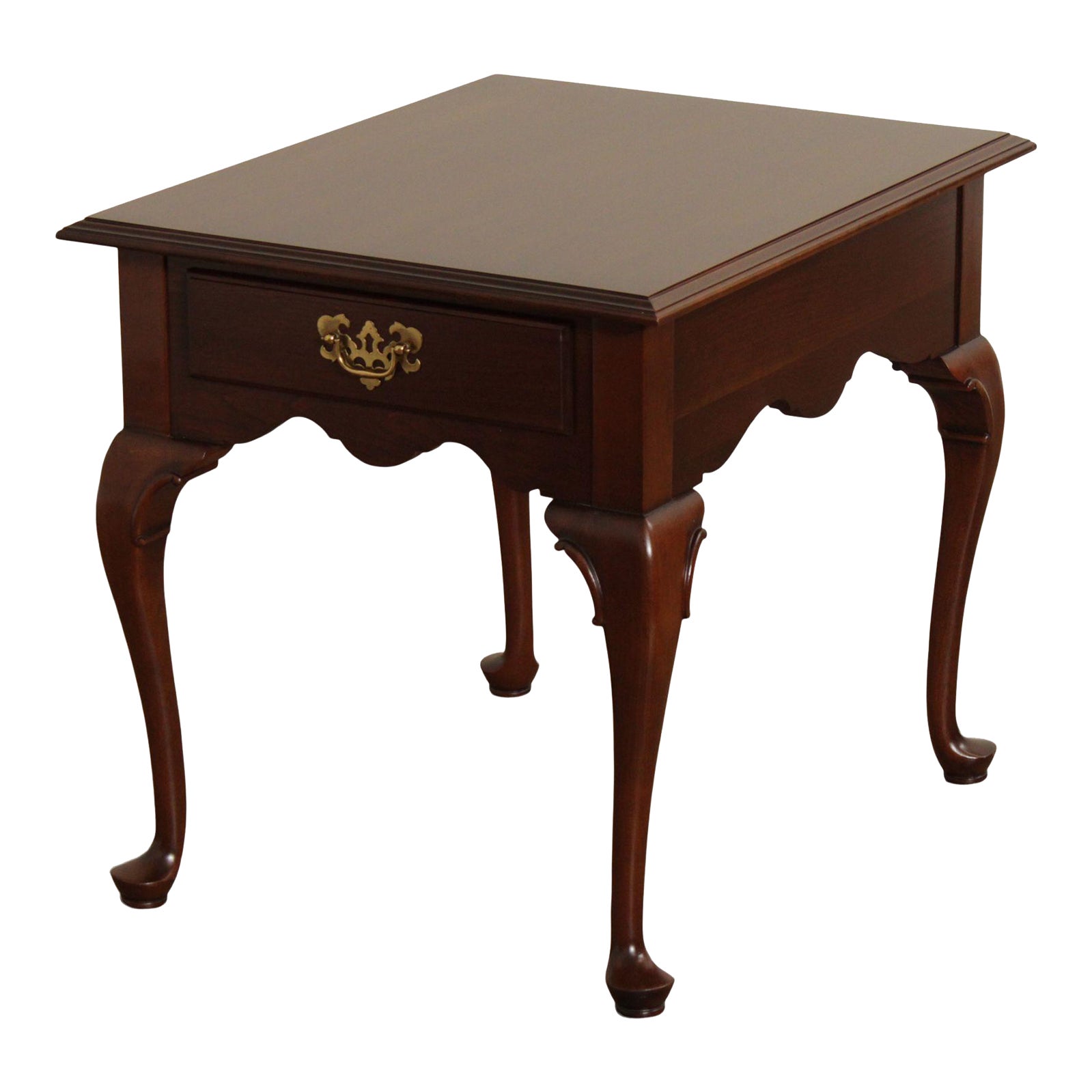 Ethan Allen Court' Queen Anne Style Cherry End Table Chairish