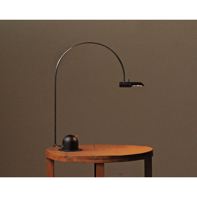 1970s Vintage French Black Lacquered Desk Lamp, 1980 For Sale - Image 5 of 12